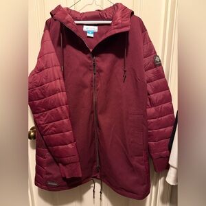 Columbia Women's Boundary Bay plus size quilted jacket. size 2XL. Burgundy Red